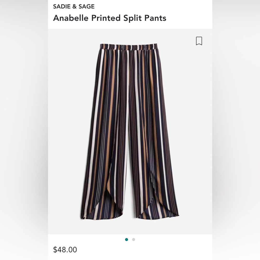 Sadie & Sage - Annabelle Printed Split Pants - Size L